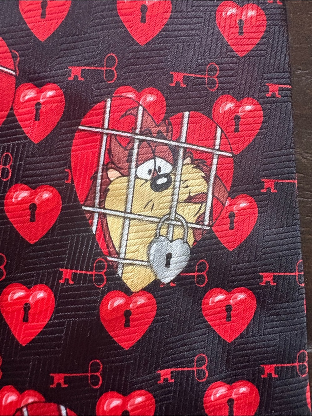 Vintage 1997 Looney Tunes Taz Necktie NWT Warner Bros Valentine 90s